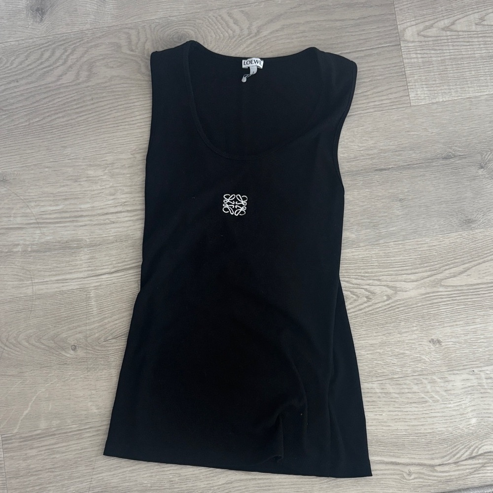 Loewe Black Tank Top with Logo Detail